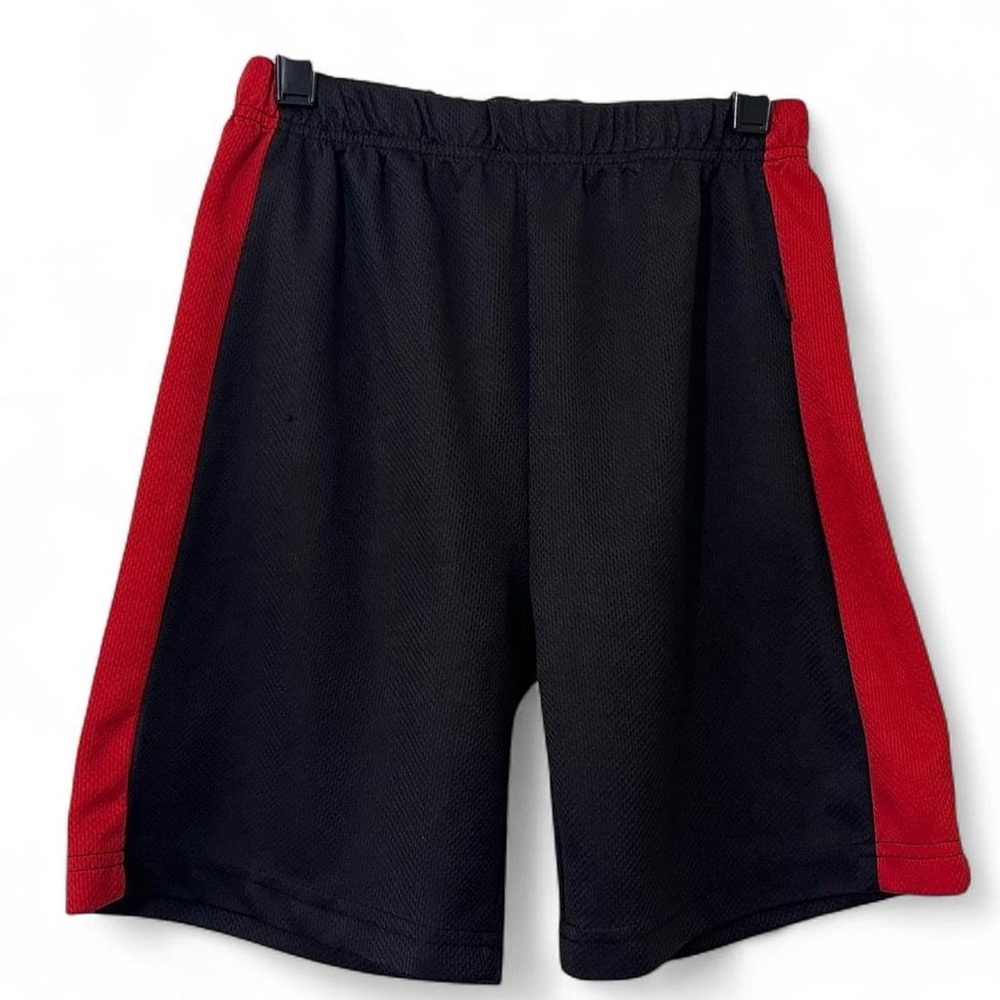 Boys Small Size 7 Marvel Spider-Man Black Red Striped Mesh Basketball Shorts